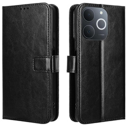 Cu clapetă pentru Realme Note 70T 4G, Crazy Horse Wallet, negru