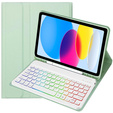 Husă cu tastatură bluetooth iluminată pentru iPad 10.9 2022 (10 gen.), verde