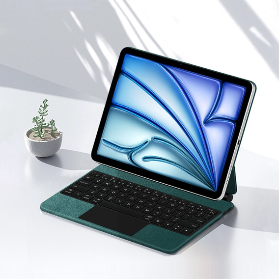 Husă de tastatură pentru iPad Air 11" 2024, Magnetic Keyboard Touchpad, verde