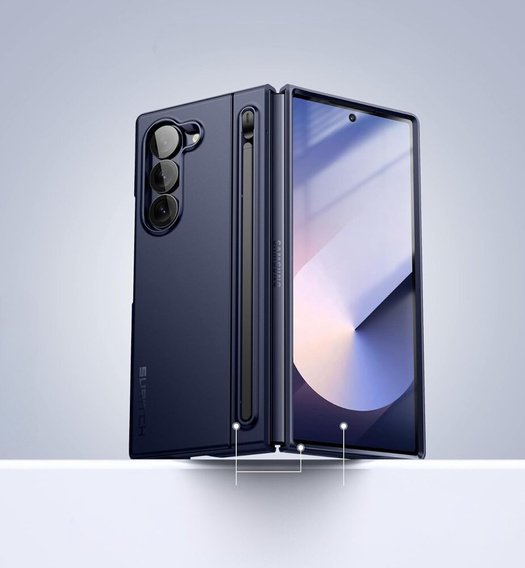 Huse pentru Samsung Galaxy Z Fold 6, Suritch Full Body, albastru închis