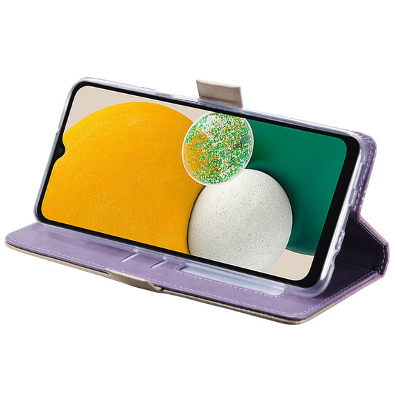 Carcasă cu clapetă pentru Samsung Galaxy A54 5G, Wallet Pocket Zipper Lace, violet