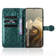 Husa cu clapetă pentru Motorola Edge 60 Pro, Wallet Rhombus, verde