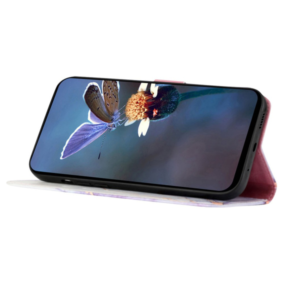 Cu clapetă pentru Xiaomi Redmi Note 13 Pro 4G / Xiaomi Redmi Note 14S / Xiaomi Poco M6 Pro 4G, Wallet, Marble violet