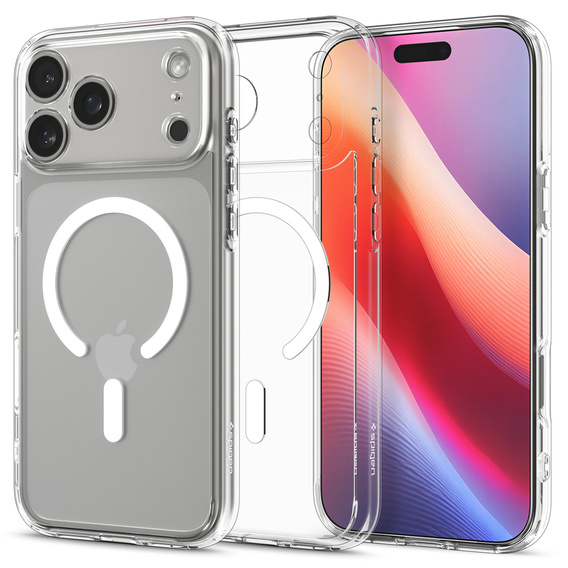 Carcasă Spigen Ultra Hybrid MagSafe pentru iPhone 17 Pro Max, transparentă / albă