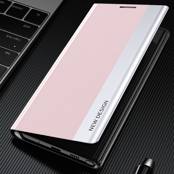 Cu clapetă pentru Samsung Galaxy S24 FE, Side Magnetic, roz