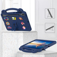 Husă pentru copii pentru Samsung Galaxy Tab S10+ Plus, Cute Patterns, cu suport, albastru închis
