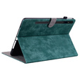 Huse pentru Samsung Galaxy Tab S9, Wallet Pen Slot, verde