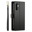 Cu clapetă pentru Samsung Galaxy A56 5G, Wallet Zipper Pocket, negru