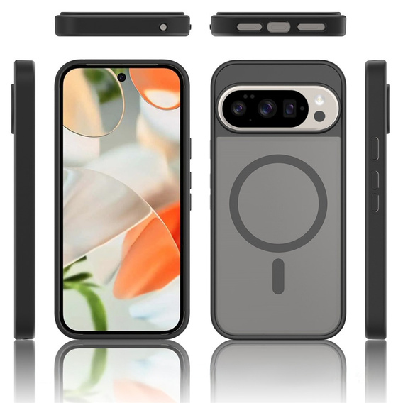 Carcasă Matt pentru Google Pixel 10 / 10 Pro, pentru MagSafe, negru translucid