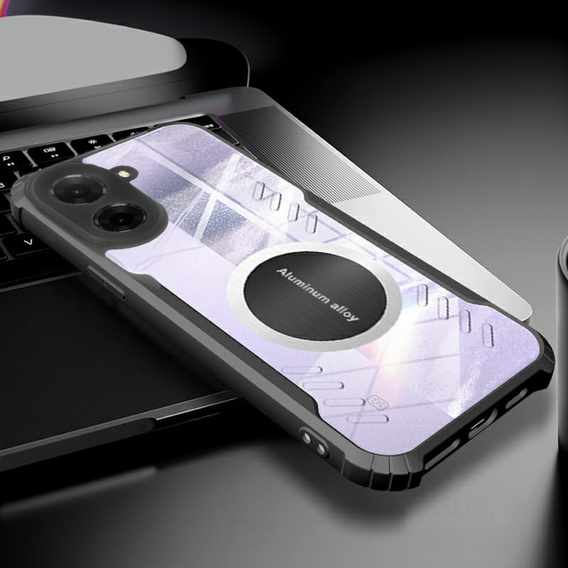 Carcasă pentru Xiaomi Redmi A5, cu placă magnetică, transparent / negru