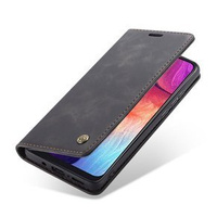 Husa CASEME pentru Samsung Galaxy A50, Leather Wallet Case, negru