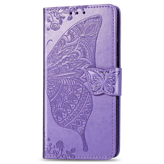 Cu clapetă pentru Xiaomi Redmi 9, Butterfly, violet