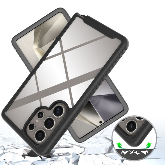 Carcasă pentru Samsung Galaxy S25 Ultra, Shockproof, cu folie, negru