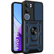 Husă blindată pentru Vivo Y19s, CamShield Slide, albastru