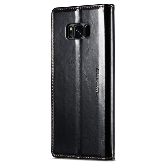 Carcasă flip CASEME pentru Samsung Galaxy S8, Waxy Textured, negru