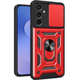 Husă blindată pentru Samsung Galaxy S25 FE, CamShield Slide, roșu