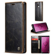 Carcasă flip CASEME pentru Samsung Galaxy S9, Waxy Textured, cafea