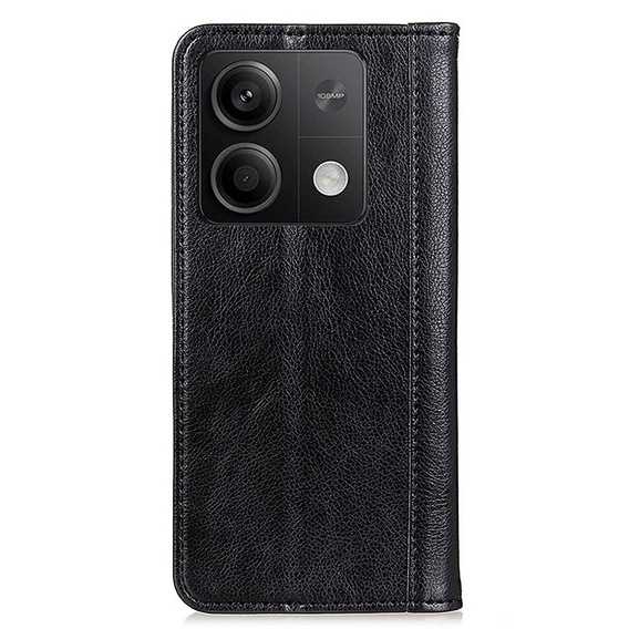Huse pentru Xiaomi Redmi Note 13 5G, Wallet Litchi Leather, negru
