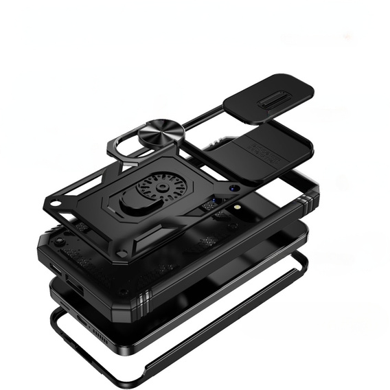 Husă blindată pentru Samsung Galaxy S24+ Plus, CamShield Slide, negru