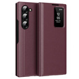 Husă cu clapetă pentru Samsung Z Fold5 5G, Smart View Wallet, maroon