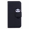 Cu clapetă pentru Motorola Moto G22, Wallet Panda, negru