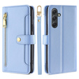 Cu clapetă pentru Samsung Galaxy A54 5G, Wallet Zipper Pocket, albastru