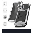 Husă pentru iPhone 13 Pro Max, R-JUST CamShield Slide, armată, de argint / negru