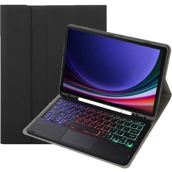 Carcasă + tastatură Samsung Galaxy Tab S9 FE X510 / X516, with touchpad, negru