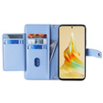 Cu clapetă pentru Oppo A78 4G, Wallet Zipper Pocket, albastru