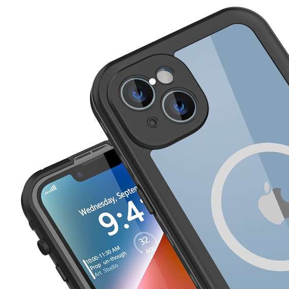 Husă impermeabilă pentru iPhone 14, Redpepper, pentru MagSafe, negru