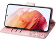 Cu clapetă pentru Motorola Moto E14, Butterfly, roz rose gold