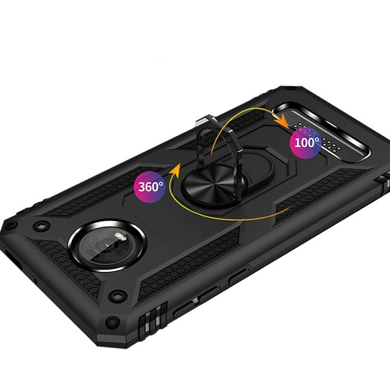 Husă blindată pentru Motorola Moto E5 / G6 Play, Nox Case Ring, negru