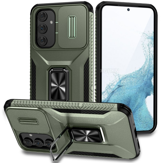 Carcasă blindată pentru Samsung Galaxy A54 5G, armată Slide Ring, verde