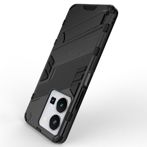Husa pentru Vivo Y35 4G, Military kickstand, negru