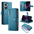 Cu clapetă pentru Xiaomi Poco X7 Pro 5G, Wallet Zipper Pocket, albastru
