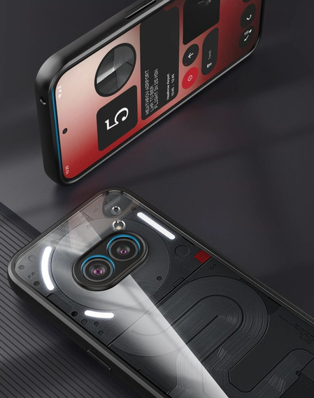 Carcasă pentru Nothing Phone 2a, Fusion Hybrid, cu protecție pentru camera foto, transparent / negru