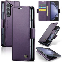 Husa cu clapetă CASEME pentru Samsung Galaxy Z Fold6 5G, Litchi Wallet, violet