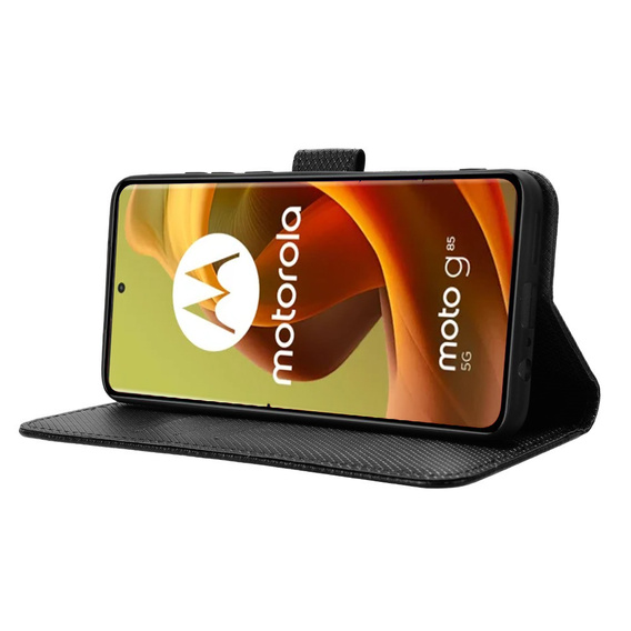 Cu clapetă pentru Motorola Moto G85, Wallet Smart Magnet, negru