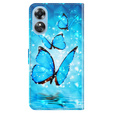 Cu clapetă pentru Oppo A17, Wallet Light Spots Decor Butterfly, albastru