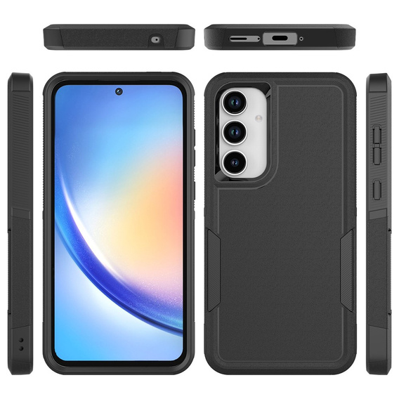 Husa blindată pentru Samsung Galaxy A35 5G, Dual Shockproof, negru