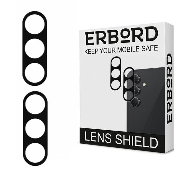 2x ERBORD sticlă călită ERBORD pentru camera pentru Samsung Galaxy A54 5G, negru