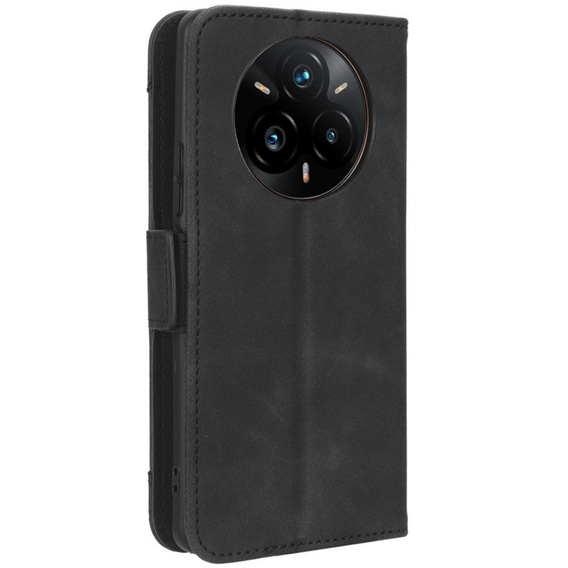 Cu clapetă pentru Realme 14 Pro+ 5G, Card Slot, negru