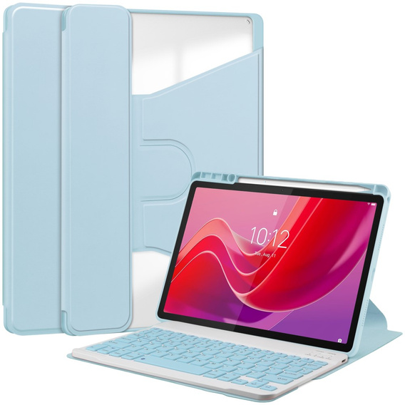 Husă pentru tastatură pentru Lenovo Tab M11, Rotary 360° Leather, caz albastru