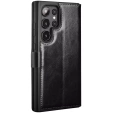 Carcasa flip pentru Samsung Galaxy S25 Ultra, QIALINO Leather Wallet, negru
