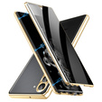 Husă pentru Samsung Galaxy S24, Privacy Dual Glass, de aur