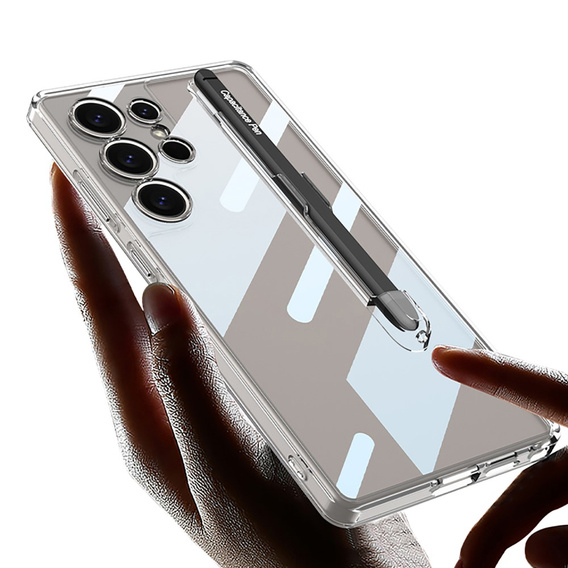 Carcasa pentru Samsung Galaxy S25 Ultra, GKK Clear Case, cu stylus, transparentă