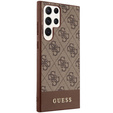 GUESS Huse pentru Samsung Galaxy S23 Ultra, 4G Bottom Stripe, maro