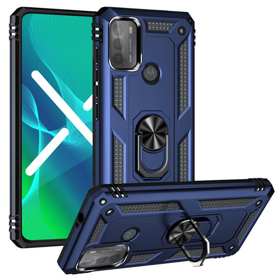 Husă blindată pentru Motorola Moto G50, Nox Case Ring, albastru