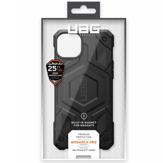 Urban Armor Gear Huse pentru iPhone 14 Plus, Monarch MagSafe Kevlar, negru