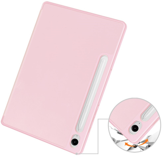 Husă pentru Samsung Galaxy Tab S10 Lite / S10 FE / S9 FE, Smartcase cu spațiu pentru stylus, roz